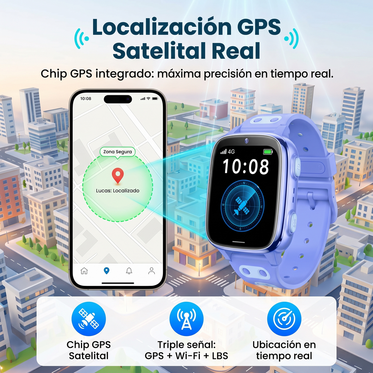 Smartwatch Infantil 4G LittleStep – Localizador GPS, Llamadas y Botón SOS