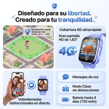Smartwatch Infantil 4G LittleStep – Localizador GPS, Llamadas y Botón SOS